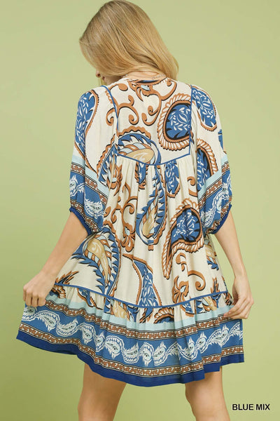 UMGEE Boho Whimsy Dress Blue Mix