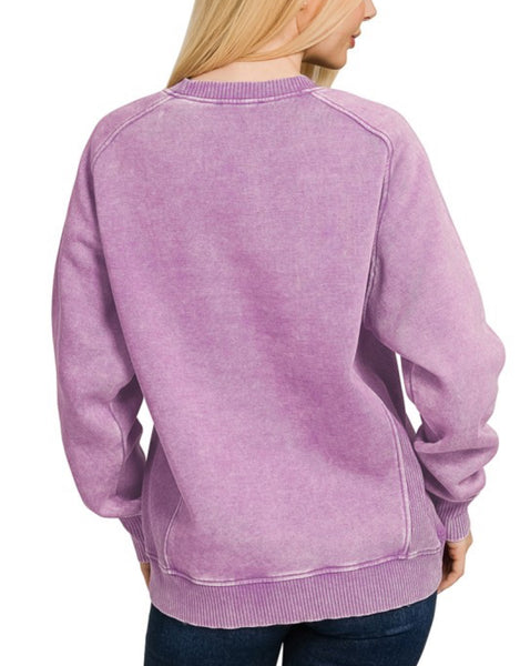 Acid Wash Sweatshirt Violet