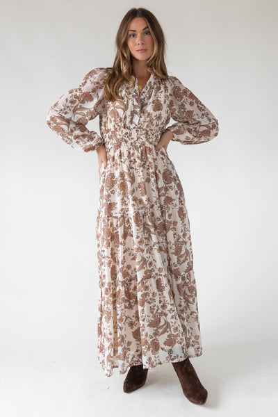 Stevie Cream Floral Maxi Dress