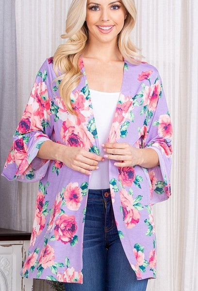 Lavender Floral Cardigan