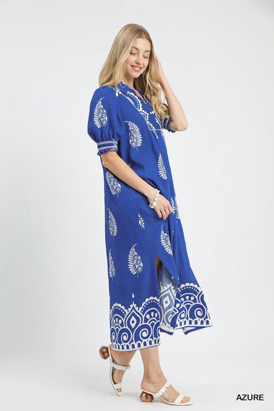 UMGEE Royal Blue Paisley Dress