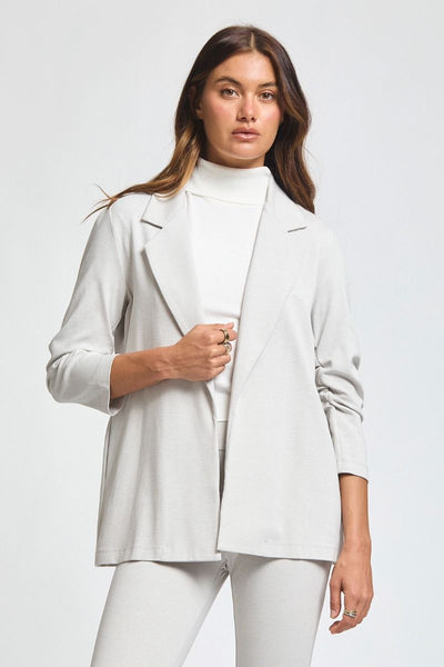 Classic Solid Blazer Pearl Grey Beige