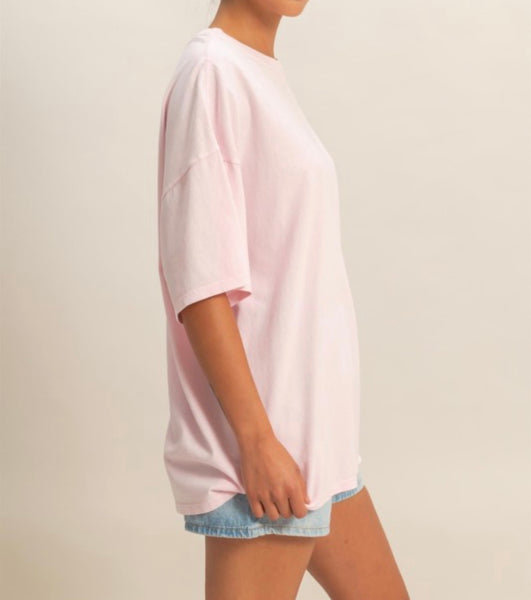 Oversized Mineral Wash Tee Soft Pink
