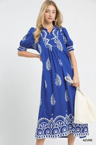 UMGEE Royal Blue Paisley Dress