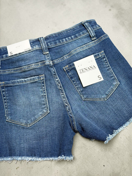 Zenana Ellie Frayed Hem Shorts