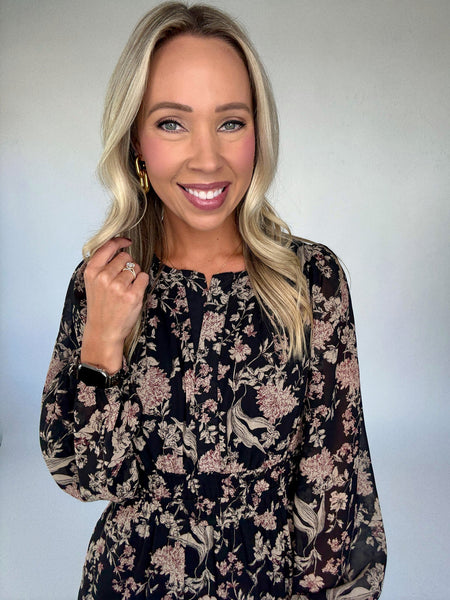 Stevie Black Floral Maxi Dress