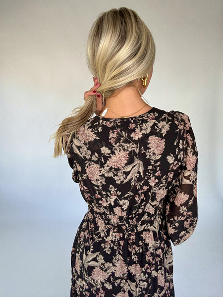 Stevie Black Floral Maxi Dress