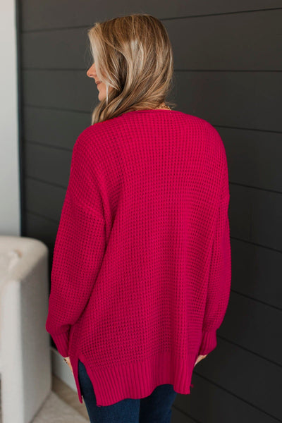 Cooler Days Cardigan Magenta