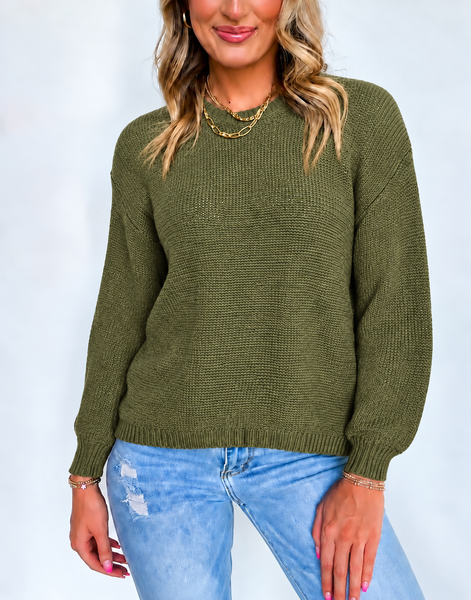 Go With Everything Solid Sweater Olive