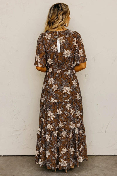 Lauren Brown Floral Dress