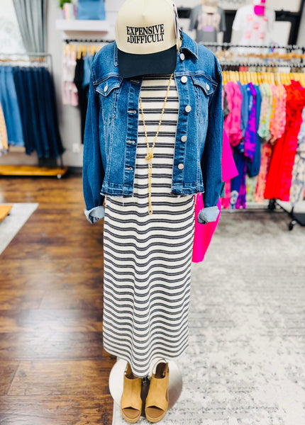 Newport Stripe Tank Dress Ivory