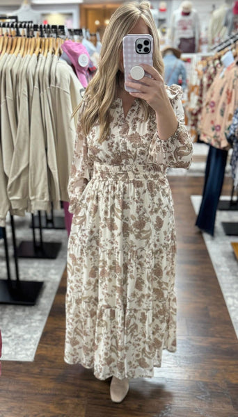 Stevie Cream Floral Maxi Dress