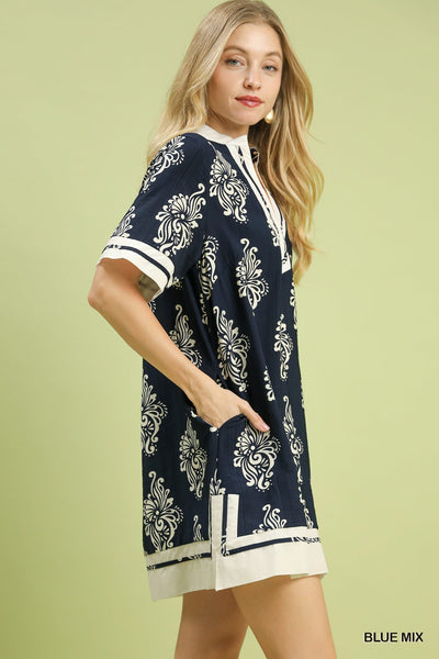 UMGEE Savannah Two Tone Dress Blue Mix