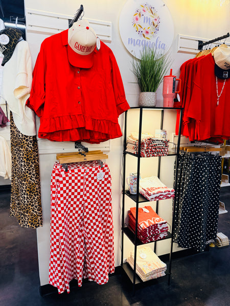 UMGEE Red Checkered Game Day Pant