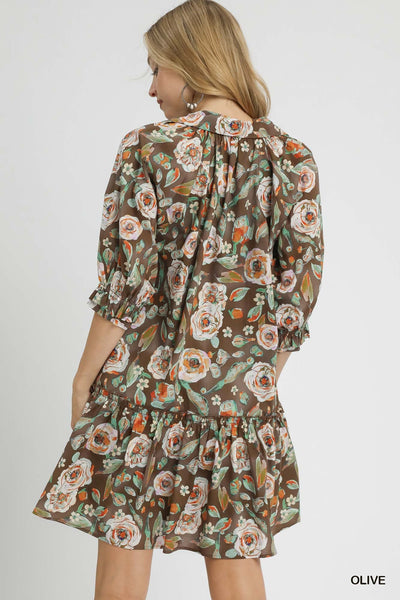 UMGEE Floral Drop Waist Dress