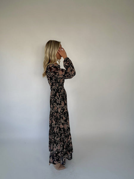 Stevie Black Floral Maxi Dress