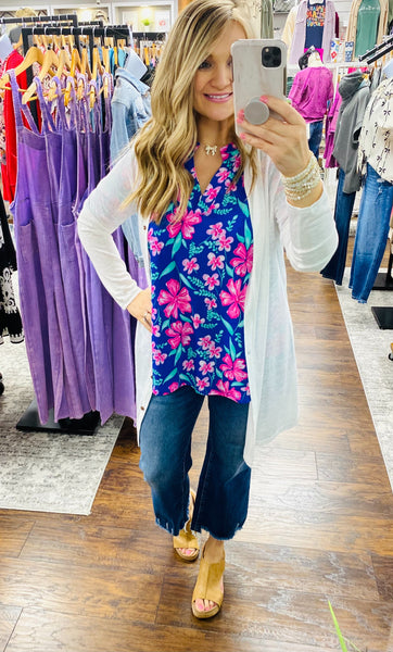 Lizzy Smocked Sleeve Beach Breeze Top