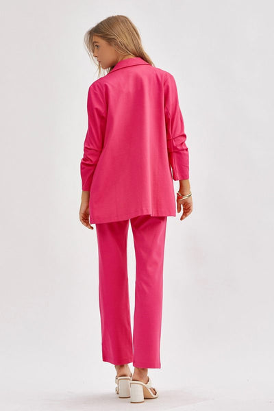 Classic Solid Blazer Pink Sapphire