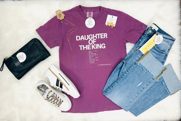 Comfort Colors Daughter of the King Berry Tee
