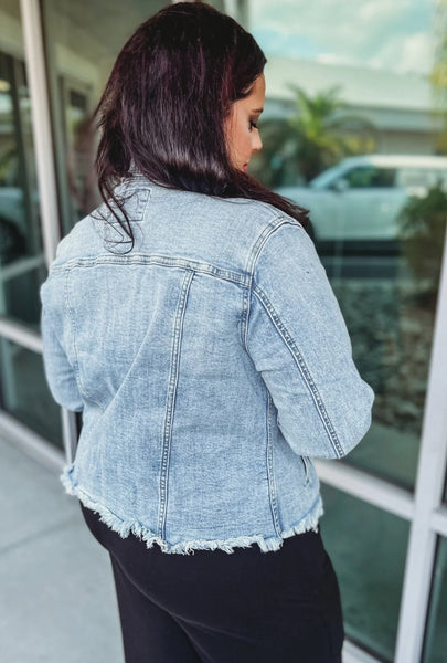 KanCan Distressed Denim Jean Jacket
