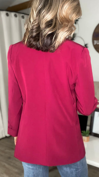 Classic Blazer Wine Red