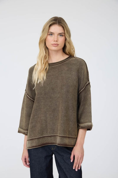 Mineral Washed Everything Sweatshirt Chocolate