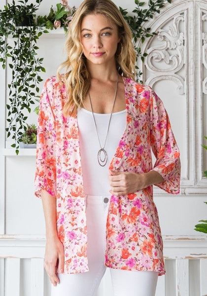 Pink Multi Lightweight Breezy Cardigan