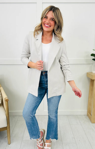 Classic Solid Blazer Pearl Grey Beige