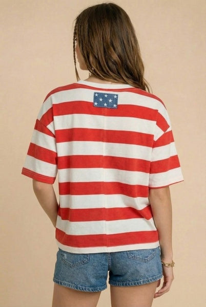 Stripe Star Patch Top