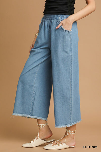 UMGEE Fringe Hem Denim Pant
