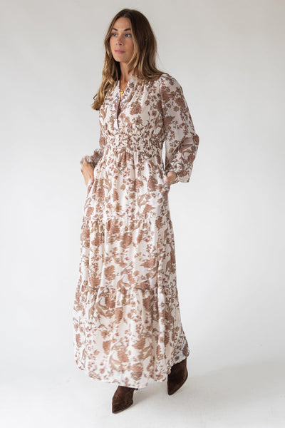 Stevie Cream Floral Maxi Dress