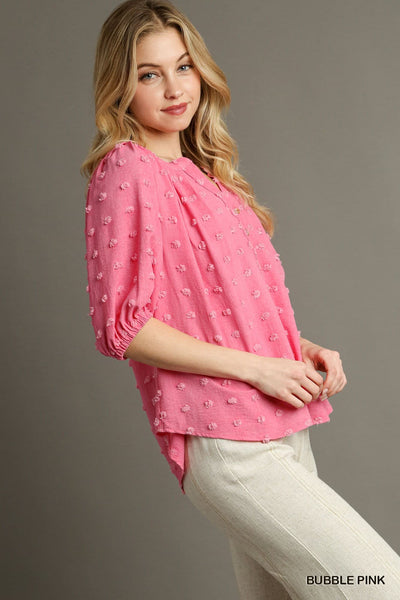 UMGEE Swiss Dot Top Bubble Pink