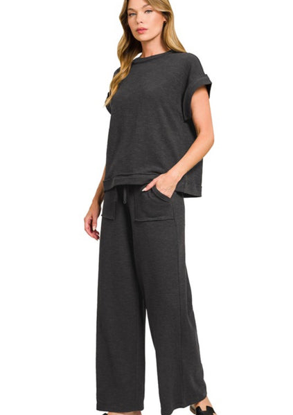 Cotton Slub 2PC Set Black