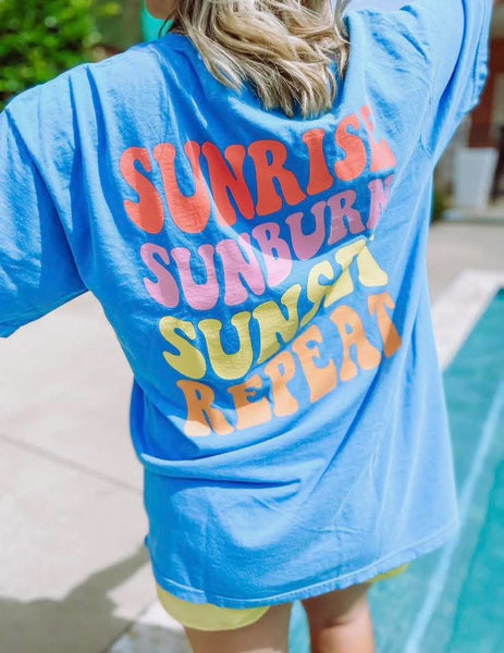 Sunrise Sunburn Sunset Repeat Tee