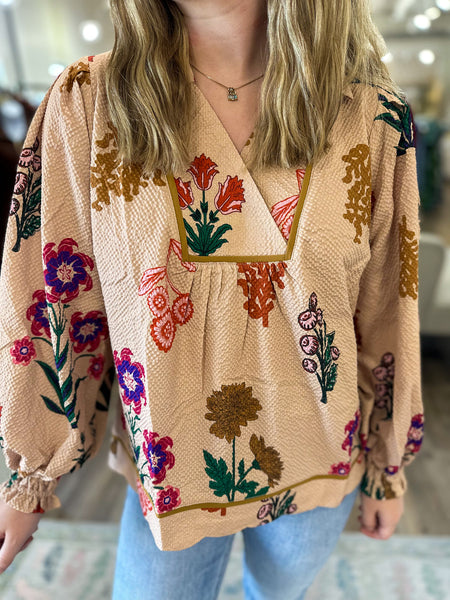 UMGEE Bloom Floral Textured Top