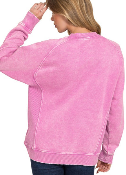 Acid Wash Sweatshirt Mauve
