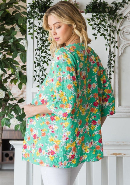 Stella Crinkle Floral Cardigan