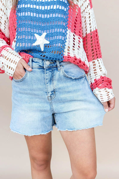 MICA Lauren Frayed Hem Short