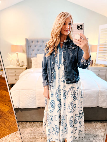 UMGEE Charlotte Paisley Midi Dress Blue Mix