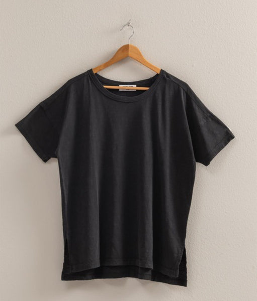 Relaxed Washed Cotton Classic Tee Black
