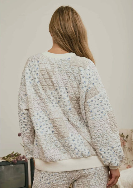 Multi Floral Patchwork Top Cream Mix
