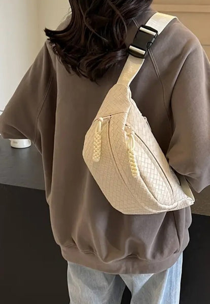 Atlas Woven Vegan Leather Crossbody Bag