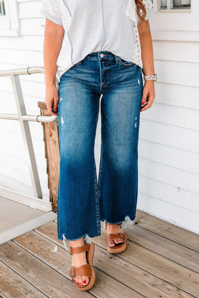 RISEN Lana Wide Leg Straight Jean