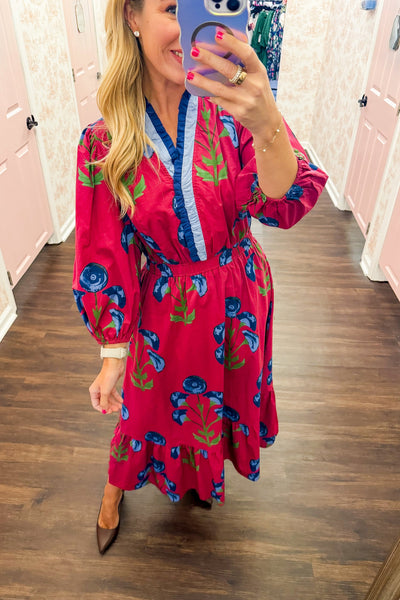 UMGEE Floral Midi Dress Berry Mix