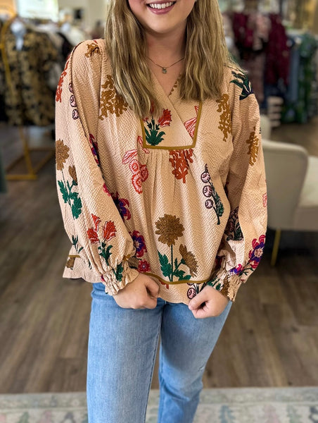 UMGEE Bloom Floral Textured Top