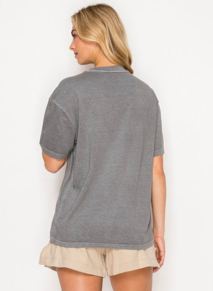 Classic Crew Neck Cotton Tee Grey