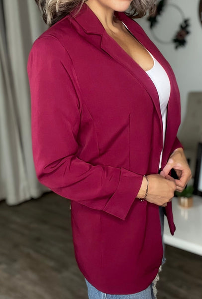Classic Blazer Wine Red