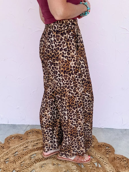 UMGEE Leopard Wide Leg Pant Latte