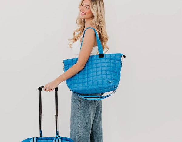 Daydreamer Quilted Tote Bag Blue