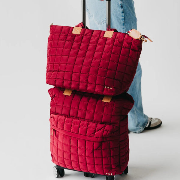 Daydreamer Quilted Tote Bag Burgundy